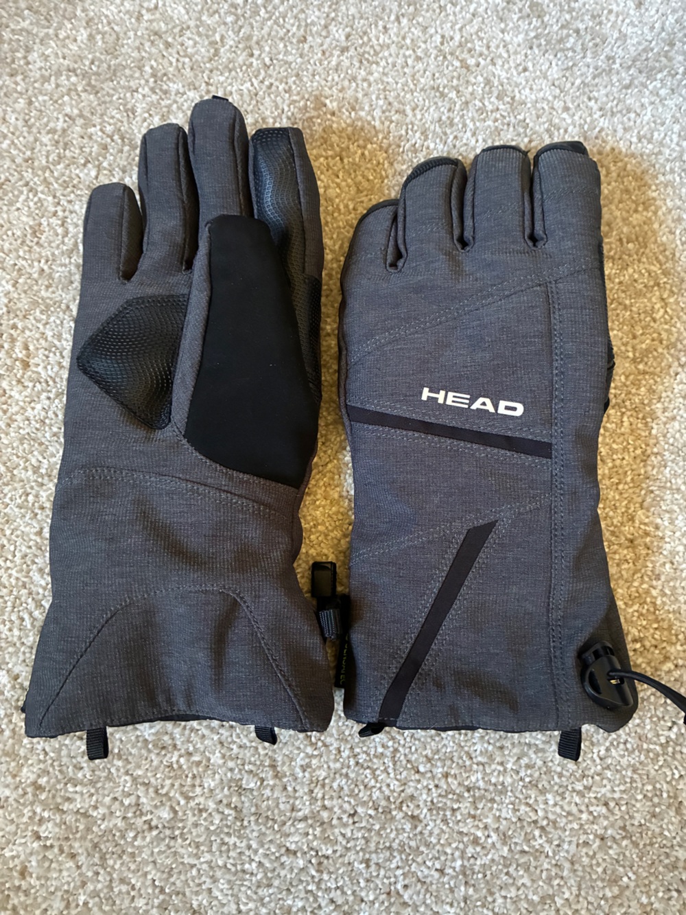 Head XS Dark Gray Insulated Ski Gloves